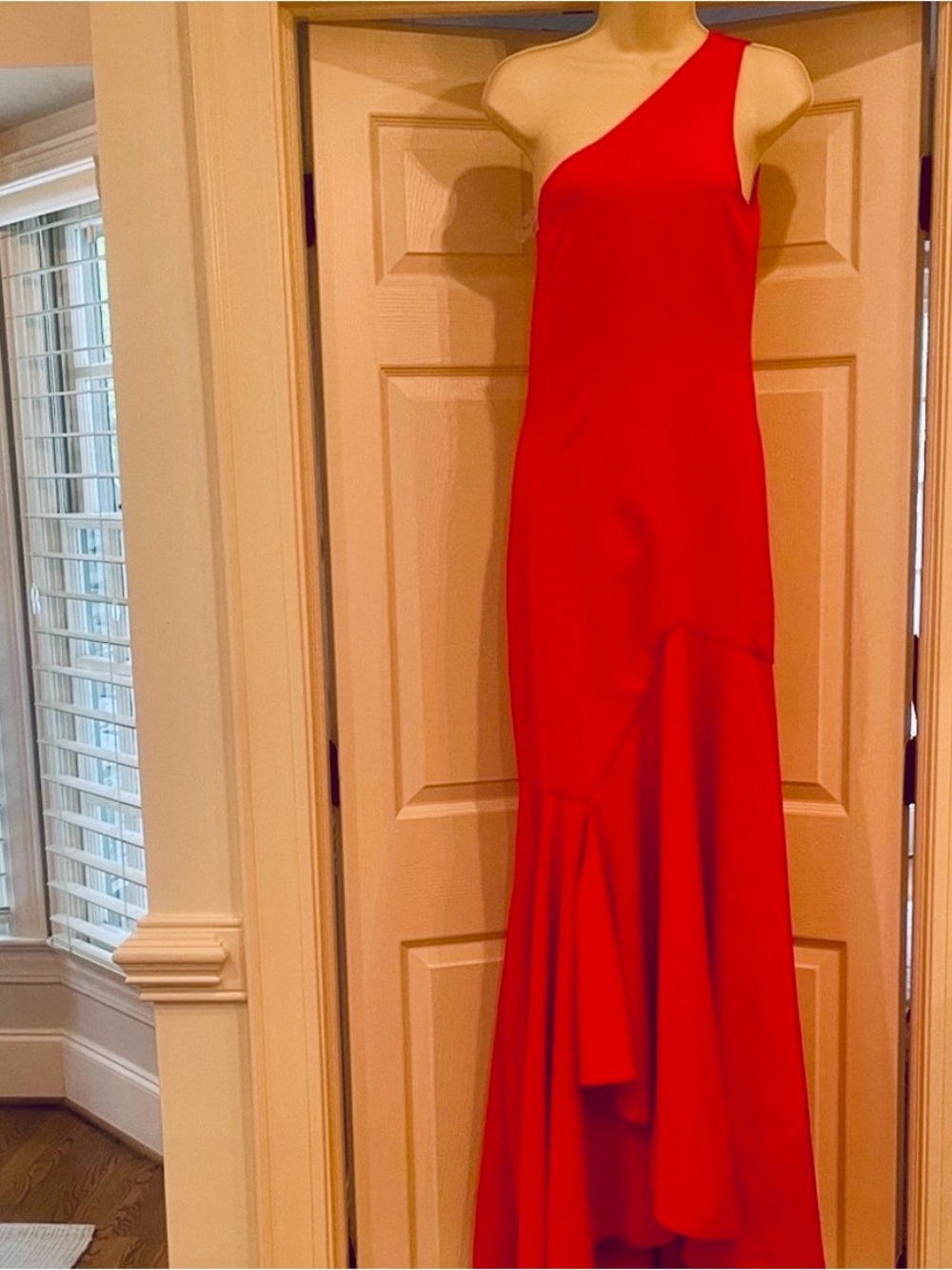 Jay Godfrey for Nordstrom NEW red one shoulder mermaid gown sz 2